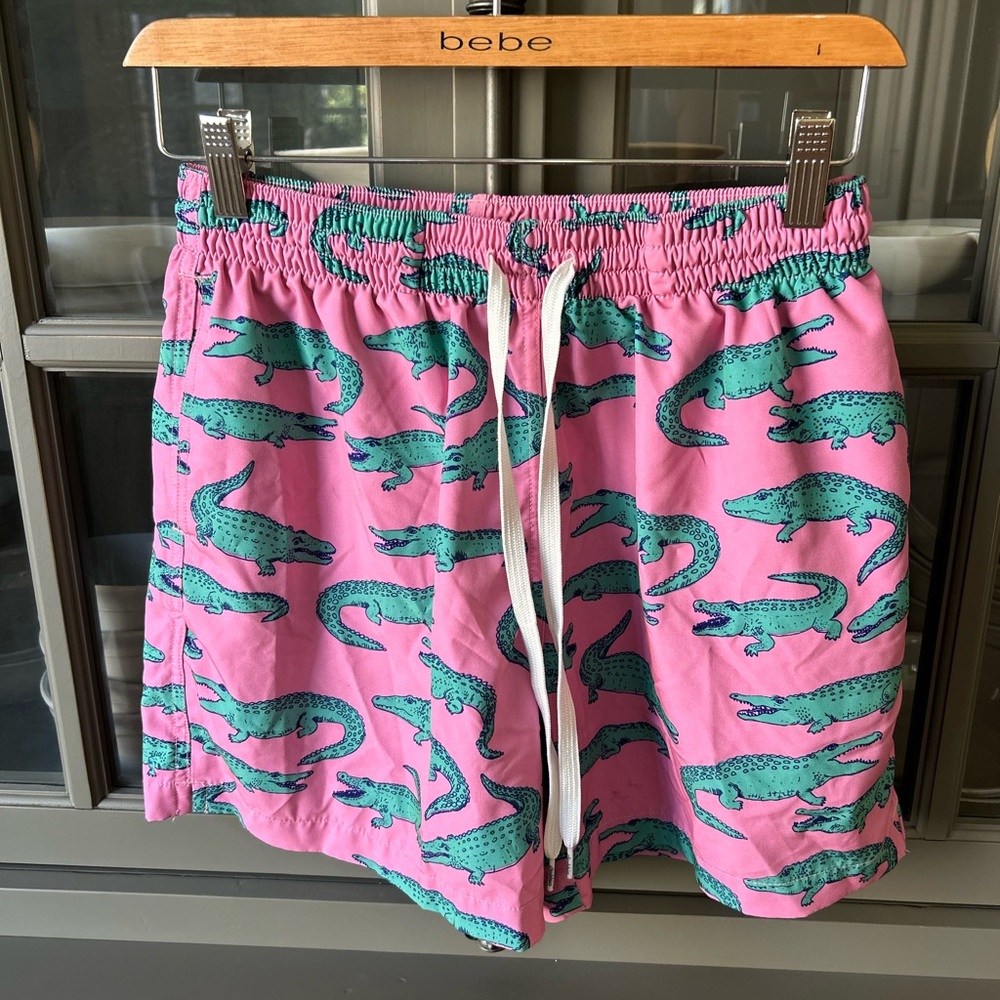 Chubbies Pink Alligator Swim Shorts